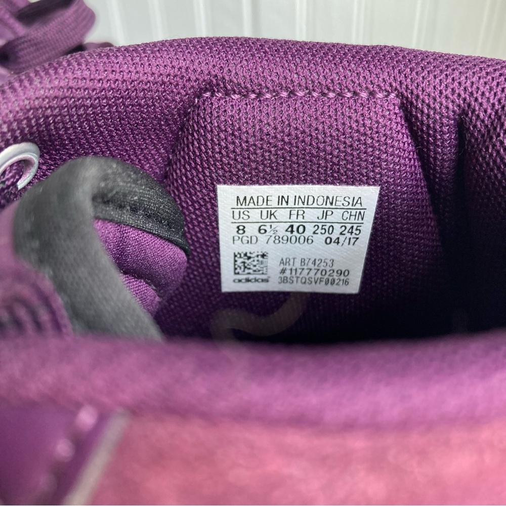 Adidas Neo Cloudfoam Deep Purple High Top Sneaker Womens 8 Shoe - Picture 15 of 15